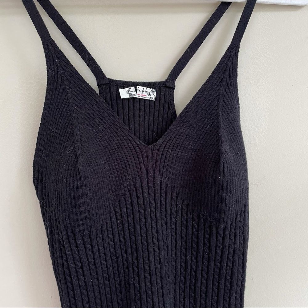 Free People Black Ribbed Knit Camisole